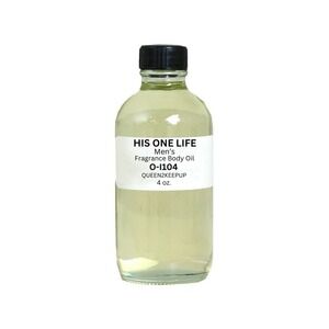 His One Life Men's Body Oil All Natural Aquatic Clean Citrus Woody Scent 4 oz